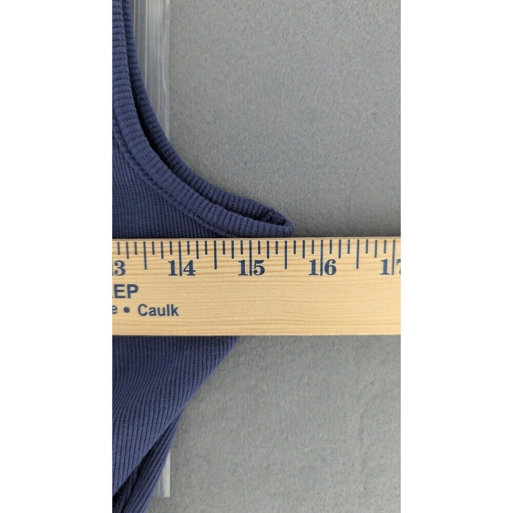 Oak & Trellis Midi Dress NWT Size L Blue Ribbed Bodice Cotton Poplin Skirt Dress - Picture 8 of 9